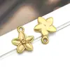 Luxo Leve Aço Inoxidável Flor Dourada Girassol Flor de Cerejeira Trevo de Quatro Folhas Pingente DIY Colar Pulseira Acessórios de Joias