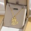 Collar para Mujer Transfronterizo Europeo y Americano Celebridad de Internet Gatito Nicho T-gato Nuevo Diseño Sentido Colgante Elegante Moda Collar de Acero de Titanio