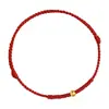 Shuibei Ouro 999 Conta de Ouro Puro Ano do Zodíaco Fio Vermelho Pulseira Trançada para Casal Pulseira de Contas da Fortuna Estilo TikTok