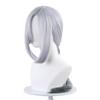 Peluca de Cosplay Koukou Genshin Shenhe, Cabello Trenzado Grueso, Cabello Largo Teñido en Degradado Azul Claro, Doble Cola de Caballo