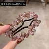 Presilha de Cabelo Luxuosa de Cristal Rosa-Roxo, Presilha Lateral de Alto Padrão para Mulheres, Acessório de Cabelo Novo Estilo para Franja e Cabelos Soltos