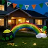 2.4m St. Decoración de Jardín Inflable Arcoíris Irlandés para el Día de San Patricio con Luz LED