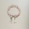 Sem Tabus Pulseira de Miçangas Florais Borboletas Estilo Chinês DIY para Mulheres, Alto Valor Estético, Pulseira Estilo Ins, Presente para Melhor Amiga, Acessório de Mão