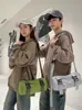 Bolsa Transversal Xadrez Estilo Japonês Workwear Marca Tendência Nicho Bolsa para Celular Esportes Ciclismo Bolsa Cilíndrica Casual Versátil Bolsa de Ombro