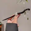 Estilo Nacional Madeira Elegante Grampo de Cabelo Estilo Antigo Grampo de Cabelo Hanfu Jardim de Osmanthus Gardênia Flor de Ameixa Disco Borboleta Acessório de Cabeça Franja Lateral