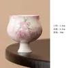 Xícara de chá de cerâmica pintada à mão com cor sob esmalte, xícara mestra, conjunto de chá Kung Fu, rosa, de alto valor, especial para mulheres, tampa de bule, tigela
