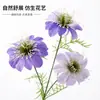 3 garfos 3 cabeças simulação Nigella Damascena Crisântemo Persa Flor de Seda Cerimônia de Casamento Salão de Casamento Caminho Arranjo de Flores Decoração Flor Falsa Material de Flor Artificial