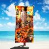 Día de venta caliente pintura Naruto toalla de baño toalla de playa cuadrada microfibra secado rápido toalla con estampado