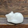 Gato dormido de cristal 4cm piedra semipreciosa tallada cristal rosa mica púrpura gato dormido