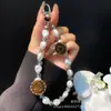 Cadena para Teléfono con Botón Creativo Moda Versátil Lanyard para Teléfono Accesorio de Moda Japonés y Coreano Cadena de Abalorios Hecha a Mano Venta al por Mayor