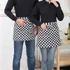 Ropa de Trabajo, Mandil de Media Cintura, Mandil de Media Cintura para Mesero, Mandil de Trabajo para Cafetería y Casa de Té con Bolsillos, Pequeño Catering, Sin Mangas
