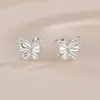 Brincos de Borboleta Tridimensionais para Mulheres, Estilo Coreano, Temperamento Fresco e Doce, Requintados e de Nicho, Tarraxas de Orelha de Alta Qualidade, Brincos Amigáveis à Pele