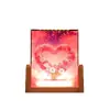 Impressão Colorida UV e Gravação Cristal Luz Noturna LED Luminoso Porta-Retrato de Escritório Enfeites Presentes de Natal Aniversário Atacado