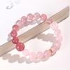 Pulsera de cuentas de azúcar de cristal rosa natural para caballo, moda femenina Joker, cristal blanco, pulsera valiente, joyería al por mayor