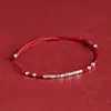 Examen Examen de Admisión de Posgrado Pulsera de Aterrizaje Cuerda de Mano de Bambú de la Suerte para Mujer Este Año de Vida Joyería de Cuerda Roja Tejida Regalo de Buena Suerte