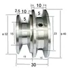 Polia de Correia Tipo O com Dupla Ranhura em Liga de Alumínio Eixo do Motor Polia de Correia Tipo O Modelo Polia de Correia de Acionamento Triangular Polia Redonda de 8mm