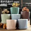 Vaso de Flor Suculenta Cerâmica Preço Especial Liquidação Esmaltado Tamanhos Grande e Pequeno Simples Pastoral Mesa Vasos de Barro Respirável Plantas Leede Estoque