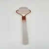 Massageador Roller de Jade Natural e Cristal Rosa Multifuncional para Beleza Facial Empurrador Bastão de Bola de Cristal Multifuncional para Corpo Inteiro