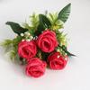 4 ramos de rosas artificiales de estilo europeo, flores falsas, decoración del hogar, decoración de ceremonia de boda, flores falsas florales