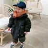 Abrigo de Invierno para Niños Acolchado de Algodón Estilo Cuello de Pelo Grande Superando Color Sólido Holgado Estilo Coreano Largo Medio Casual Estilo Occidental para Niños y Niñas