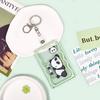 Estojo Deslizante para Cartão de Panda de Desenho Animado com Cordão Retrátil para Cartão de Estudante, Cartão de Refeição, Cartão de Jogo, Cartão de Trabalho, Conjunto de Identidade