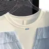 Camisa Suelta Elegante para Niñas 2026 Nuevo Modelo para Niños Mayores, Camiseta Elegante de Hombros Descubiertos, Camiseta Falsa de Dos Piezas
