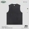 Camiseta Masculina CKX 275G Algodão Puro Pesado Masculina Streetwear Americano Retrô Lavada Patchwork Bainha Desfiada Sem Mangas Masculina