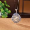 Colgante de plata de ley S925 con forma de jade hetiano, estilo nacional, cloisonné, con doce signos del zodíaco, colgante de plata con forma de la suerte