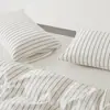 Funda de almohada larga de algodón de fibra larga, color liso estampado, estilo ins escandinavo 2025, nuevo lujo accesible, B&B, individual