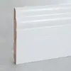 Rodapié de Madera Maciza Nórdica, Azulejo de Esquina para Rodapié, Línea de Pie de Madera Maciza Horneada en Blanco 10cm, Línea de Pie de Esquina de Madera