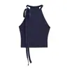 Nuevo Camisole Chaleco con Tirante Irregular y Lazo Verano 2025 Hombro Estrecho Adelgazante Corto Interior Espalda Bonita Top
