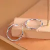 Pendiente de Moda Estilo Plata Personalidad Plata S925 Ear Cuff Hielo Triturado Estilo Fresco de Moda Temperamento Versátil Pendientes para Mujer