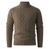Suéter de cuello alto grueso para otoño e invierno, top de punto de moda con patrón de trenzas, jersey cálido y transpirable, camiseta básica cómoda