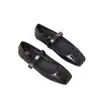 Zapatos Mary Jane huecos de cuero suave estilo francés para mujer, nuevos zapatos planos vintage de verano 2026 para combinar con faldas, mocasines