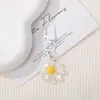 Colgante de llavero de girasol con cuentas de resina de colores, lindo adorno colgante de bolsa de dibujos animados hecho a mano, accesorio decorativo
