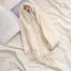 Outono e Inverno Novo 100 Pure Cashmere Cachecol Pequeno Cachecol de Borla de Ondulação de Água Superior para Mulheres Cachecol de Cor Sólida para Todos os Jogos