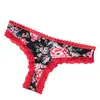 Roupa íntima de seda gelada Tanga de renda feminina calcinha estampada plus size comércio exterior europeu e americano fábrica atacadista vendas diretas