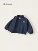 Ropa infantil Youbao, chaqueta infantil con cuello alto, top elegante para niño pequeño, ropa informal holgada para niños, abrigo liso para niño