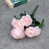 Ramos de Peonías de Siete Cabezas al por Mayor Arreglo de Flores Falsas Accesorios para Boda Hotel Decoración Forma de Fila Flor Artificial al por Mayor