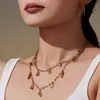 Elementos de Frutas Dulces y Jugosas Misteriosas Pulsera de Múltiples Colgantes DIY Collar Tobillera Chapado en Oro de 18 Quilates Joyería Elegante Versátil