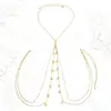 Joyería Transfronteriza Europea y Americana Sexy Colgante de Cristal Joyería para Ombligo y Cintura Cadena Corporal Cadena Corporal de Pedrería para Playa para Mujeres