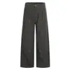 Pantalones Cargo Acolchados Gris Oscuro con Broches Metálicos 2026 Diseño Multibolsillos Holgados de Pierna Ancha Marca de Moda High Street para Hombre