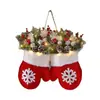 Popular Corona de Navidad con Guantes y Bayas para Decoración de Puerta, Corona de Navidad de Invierno Amazon Transfronteriza