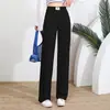 9653 Primavera/Verano Pantalones Largos Holgados para Mujer Pantalones Casuales de Pierna Recta Cintura Alta Delgados de Seda de Hielo para Uso en Exteriores