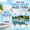 Tabletes Purificadores de Água para Piscina Kineshinex, 100 Comprimidos, para Clarificação e Purificação de Água de Piscinas Residenciais, Dissolução Rápida