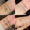 Pulseira Minimalista Japonesa e Coreana com Fivela de Ferradura de Zircônia Pulseira de Luxo Leve com Senso de Alto Padrão Pulseira de Moda Ins de Personalidade de Nicho Atacado