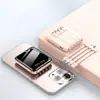 Mini Power Bank Portátil Transfronteiriço 20000mAh de Grande Capacidade com Cabo Embutido Fonte de Alimentação Móvel Logo Personalizado