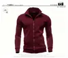 Nuevo Sudadera con Capucha Deportiva para Hombre con Cuello Alto y Cremallera Chaqueta con Capucha y Cremallera para Hombre Cárdigan de Color Sólido para Hombre Manga Larga