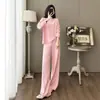 Conjunto de suéter de tricô macio e estiloso estilo francês, coleção outono/inverno 2026, calça pantalona ampla de caimento solto de alta qualidade