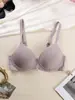 Sutiã de Camiseta Estilo Europeu e Americano Transfronteiriço Lingerie Lisa com Aro Alças Ajustáveis Sutiã Push-Up Sexy da Moda